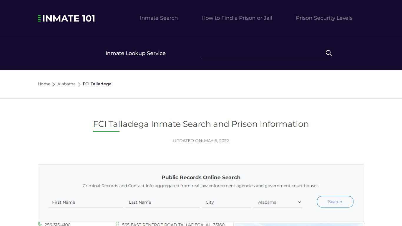 FCI Talladega Inmate Search | Lookup | Roster